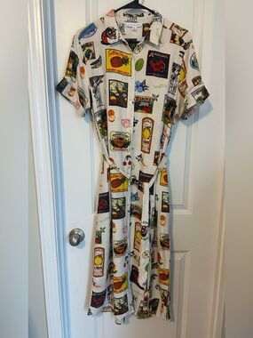 Jane + Delancey Fruit Print Shirt Dress XL